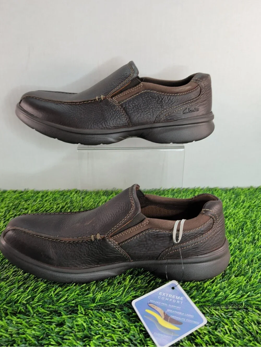 Clarks Mens Bradley Step Brown Leather Casual  Shoes Men's 9.5W
